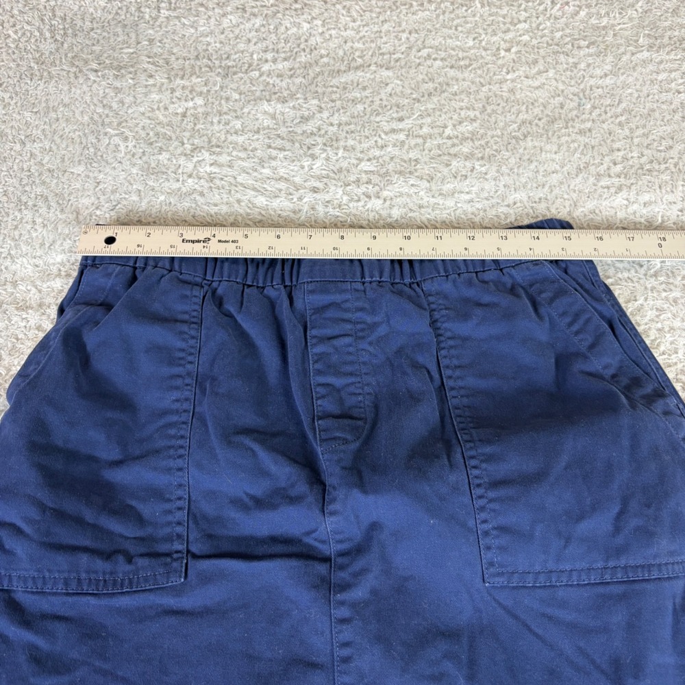 Lands End Navy Blue Pull On Skort Size 10 Cotton Blend Twill Mini Skirt Pockets - Picture 4 of 9